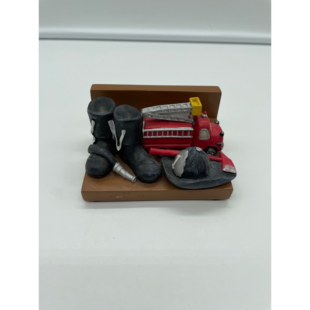 Dicksons Firefighter Gear Fire Truck Boots Helmet Resin Decorative Bookend